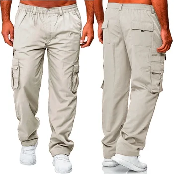 Мужские брюки-карго, повседневные спортивные штаны для скейтборда с карманами, походные брюки, Фигуристые Свободные рабочие брюки