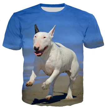 Мужские/женские футболки с 3D-принтом для собак-бультерьеров, повседневные футболки в стиле харадзюку, уличная одежда, топы