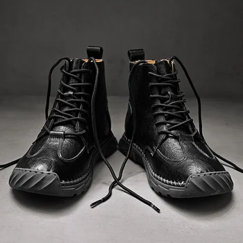 Мужские кожаные водонепроницаемые ботильоны Chukka на шнуровке, оксфордские модельные ботинки, повседневная деловая повседневная обувь для мужчин