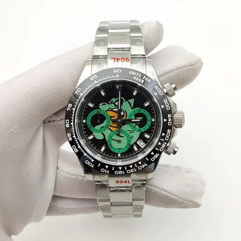 Мужские спортивные кварцевые часы 39 мм, мужские часы VK63, Многофункциональный таймер, Деловые часы из сапфирового стекла