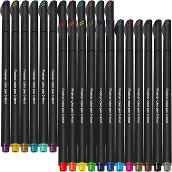 Набор из 24 цветов 0,4 мм Микро-наконечник Fineliner Ручка для рисования, Набор маркеров для эскизов, Художественный маркер Fine Line, Офисные школьные канцелярские принадлежности
