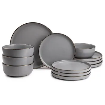 Набор посуды из 12 предметов, наборы тарелок для домашнего ужина, наборы посуды и тарелок 