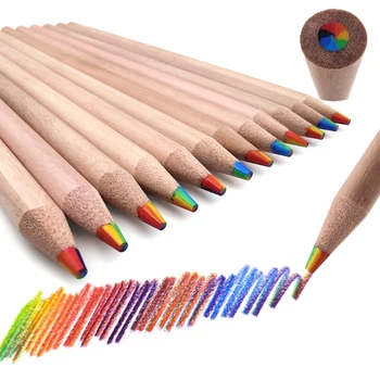 Наборы деревянных радужных карандашей, Разноцветные карандаши для рисования для взрослых и детей, разноцветные радужные карандаши