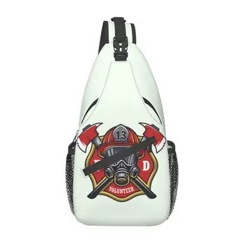 Нагрудная сумка-слинг с черепом пожарного, Индивидуальный рюкзак пожарного пожарно-спасательного подразделения через плечо для мужчин, походный рюкзак для путешествий