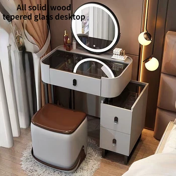 Небольшой Туалетный столик со Светодиодным зеркалом Туалетный столик для макияжа в спальне Многофункциональный Шкаф для хранения Бытовой мебели