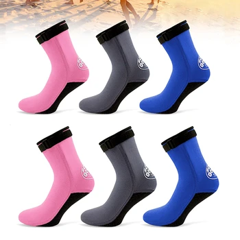 Неопреновые носки 3 мм Женские Мужские носки для дайвинга, Плавательные пляжные носки, противоскользящие гиперэластичные носки для подводного плавания, Ботинки для серфинга, теплые носки