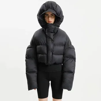 Ниша 2023 зимнее новое теплое пальто модная одежда для хлеба, маленькая короткая утолщенная пуховая куртка с капюшоном для женщин