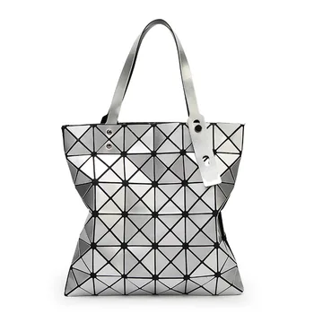 Новая женская сумка-тоут с геометрической ромбовидной сеткой через плечо - модная сумка в японском стиле, сумка для супермаркета