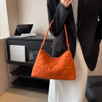 Новая корейская версия тканевой сумки на одно плечо; модная женская сумка с вышивкой нитками; большая вместительная сумка для отдыха подмышками.