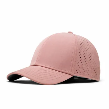 Новая модная розовая повседневная спортивная кепка для бега, женская индивидуальность, 6 панелей с изогнутыми полями, дышащая бейсболка с лазерной перфорацией