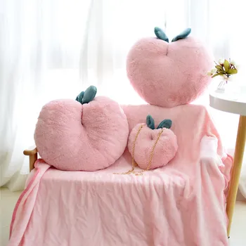 Новая персиково-розовая подушка, плюшевая игрушка для девочек, обеденный перерыв, одеяло из кораллового флиса, украшение для дома