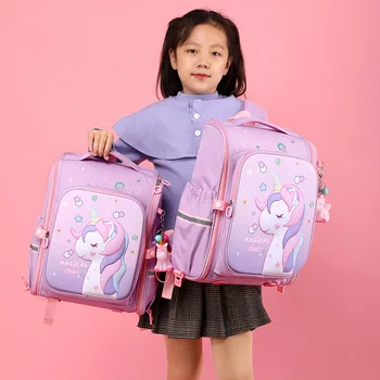 Новые водонепроницаемые рюкзаки с принтом розового единорога, школьные сумки для девочек, Ученица детского сада, Милая детская школьная сумка для девочек