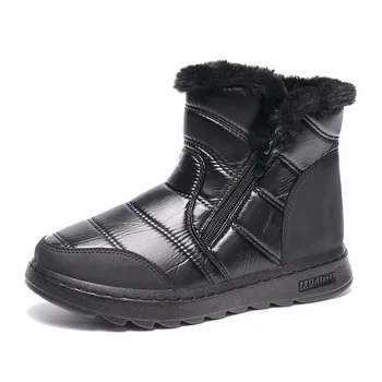 Новые зимние женские хлопчатобумажные ботинки с высоким берцем, холодные и теплые, плюшевые зимние ботинки w-0f079