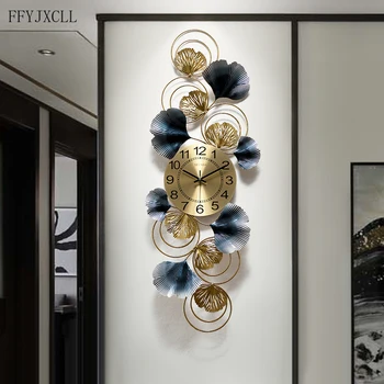 Новые подвесные часы в китайском стиле, карманные часы для гостиной, домашняя атмосфера, легкие Роскошные часы, креативные часы с листьями гинкго