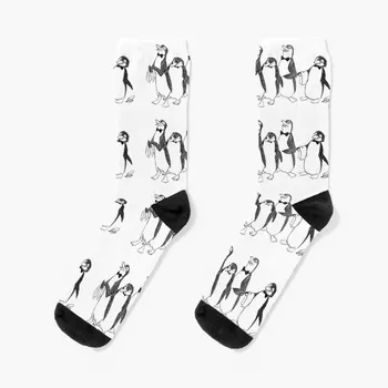 Носки с рисунком пингвинов от Мэри Поппинс, рождественские мужские носки, спортивные носки для мужчин, мужские носки из хлопка