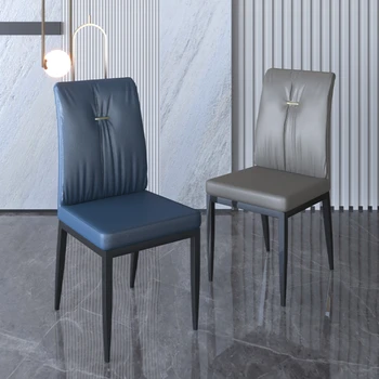 Обеденные стулья из искусственной кожи, современные легкие обеденные стулья класса люкс в скандинавском стиле для ресторана, табуреты для отдыха, мебель для кухни и домашней столовой