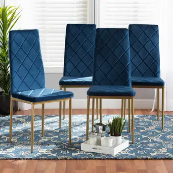 Обеденный стул Blaise, набор из 4 предметов, темно-синий и синий