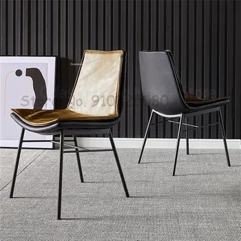 Обеденный стул NordicLeather Домашняя современная креативная мебель Обеденный стул Дизайнер Промышленный дизайнер Обеденные стулья для столовой