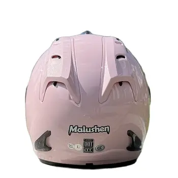 Одобренный DOT Мужской и женский мотоциклетный шлем Гоночный шлем с открытым лицом Casco Casque Original Malushen Ярко-розовый Полушлем