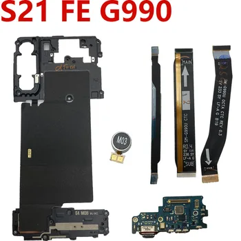 Оригинал Для Samsung Galaxy S21 FE G990E G990 G990B Беспроводная Катушка NFC Сигнал Зарядки ЖК-Основная Антенна Плата Микрофона Док-Кабель