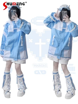 Осенняя Одежда Женская Harajuku 2023 Осень Новый Японский Стиль Mine Hard Shell Куртки Массового Производства Водяного Цвета С Длинным Рукавом Пальто