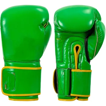 Перчатки-сумки с крючками и петлями - 14 унций - Зеленый / черный