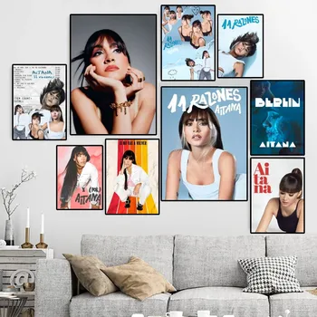 Плакат Aitana Singer Music Star на холсте с HD-принтом, Персонализированная Настенная живопись на заказ