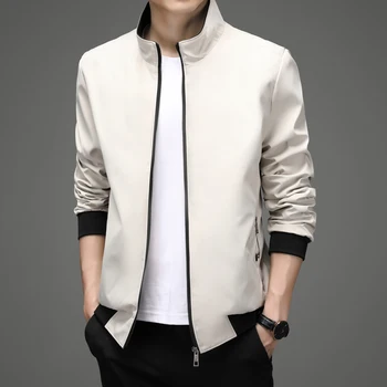 Повседневная деловая куртка большого размера в корейском стиле со стоячим воротником, приталенная простая куртка