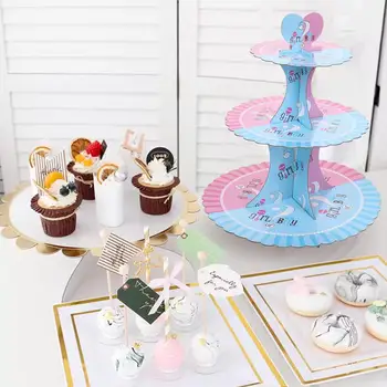 Подставка для десерта для вечеринки, держатель для торта, Многоразовая 3-уровневая подставка для кексов, раскрывающая пол, Пищевая Простая установка, выпечка для торта для вечеринки