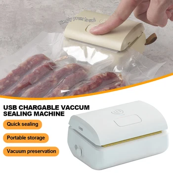 Портативная Электрическая Вакуумная Упаковочная машина USB Перезаряжаемый Упаковщик для хранения продуктов Автоматический Вакуумный упаковщик