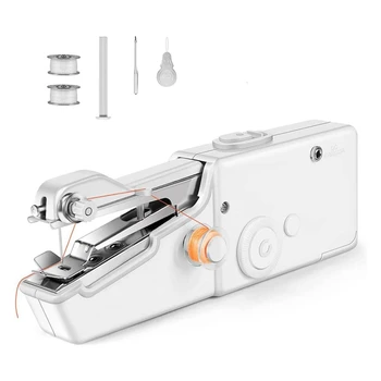 Портативная ручная швейная машинка, практичный инструмент для шитья, мини-ручная швейная машинка для быстрой строчки, штепсельная вилка США