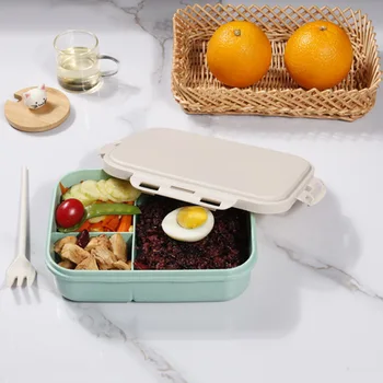 Посуда из пшеницы, Японский пластиковый ланч-бокс, коробка для консервирования изоляции, Студенческий детский ланч-бокс, контейнер для еды