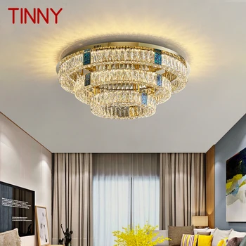Потолочные светильники TINNY Nordic с современным светодиодным освещением, роскошный креативный хрустальный светильник для домашнего декора гостиной спальни