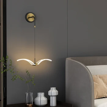 Прикроватный бра Современная минималистичная спальня креативный фон настенный светодиодный настенный светильник для лестницы в скандинавском стиле для гостиной 2180-81