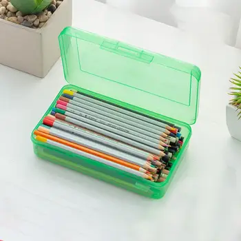 Прозрачный пенал Универсальный органайзер для хранения для студентов Вместительная коробка для канцелярских принадлежностей для мальчиков и девочек Сверхмощная ручка-карандаш
