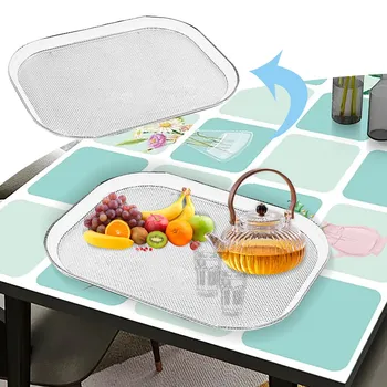 Прямоугольный Прочный Пластиковый Поднос для обслуживания, Органайзер для хранения продуктов, Поднос для презентаций, Посуда с плоским дном, Кухонные Принадлежности