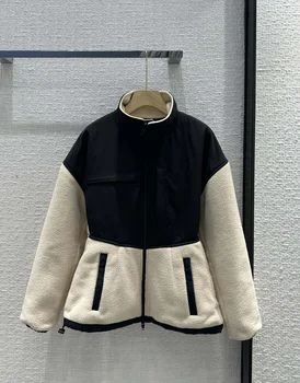 Ранней осенью 2023 года новая куртка ropa de mujer, флисовая куртка на молнии с поясом! Версия верхней части тела тонкая, высокая и универсальная