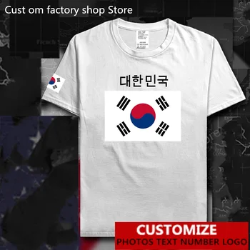 Республика Корея Южная Футболка Бесплатный трикотаж на заказ, сделай сам, Название, номер, Футболка из 100% хлопка, Мужские и женские повседневные футболки в стиле хип-хоп