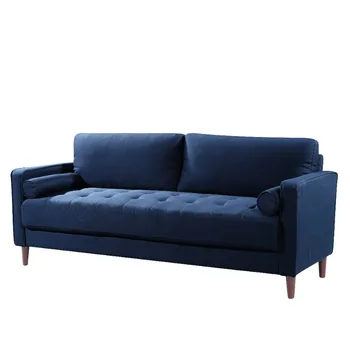 Решения для стиля жизни Современный диван Lorelei середины века, темно-синяя ткань