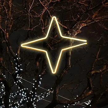 Рождественские Лампочки Освещают Открытый Светодиодный Звездный Свет Водонепроницаемый Четырехугольный Звездный Свет Строка Рождественские Огни Снежинки Подключаются