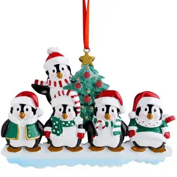 Рождественский семейный кулон в виде пингвина, дерево, рождественский пингвин, вес 40 г, подвеска для украшения вечеринки, рождественские периферийные товары, сделай сам