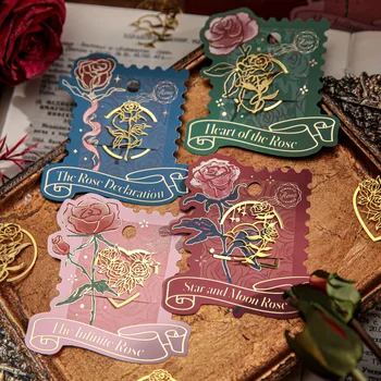 Роза Маленького принца, Романтическая Мини-металлическая закладка с отверстиями, креативные школьные канцелярские принадлежности, подарочная книга 
