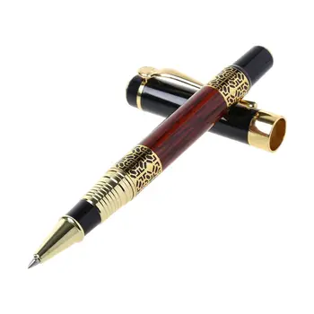 Роскошная Металлическая Шариковая ручка с имитацией Дерева и рельефным Рисунком Ручка-Роллер для офиса S