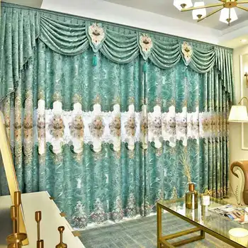 Роскошные европейские шторы для гостиной, столовой, спальни, утолщенная занавеска с вышивкой из синели, занавес на заказ