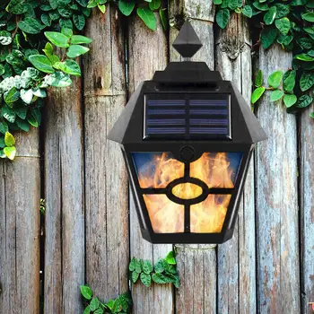 Светодиодный солнечный водонепроницаемый факел с пламенем, настенные светильники для газона, уличные садовые фонари с пламенем