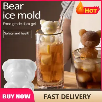 Силиконовая форма для изготовления кубиков льда в форме 3D Медведя, форма для шоколадного торта, форма для карамельного теста для кофе, молока, чая, помадки, Форма для льда для виски