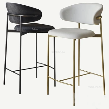 Скандинавские Железные барные стулья Мебель для дома 
Кухня Высокие барные стулья Современный Минималистичный Стол на стойке регистрации Высокие Стулья Дизайнерский стул со спинкой для кафе