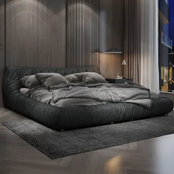 Современная минималистичная двуспальная кровать в главной спальне индустриальный стиль минималистская технология свадебная кровать с тканевой обивкой