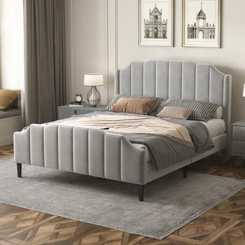 Современная мягкая кровать-платформа размера 