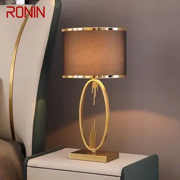 Современная настольная лампа RONIN LED Nordic Creative с простым коричневым абажуром Настольные лампы для дома гостиной спальни Прикроватные тумбочки
